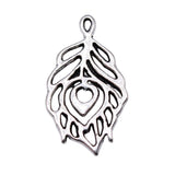 WYSIWYG 20pcs Charms 23x13mm Peacock Feather Charms For Jewelry Making DIY Jewelry Findings Antique Silver Color Alloy Charms