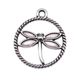 WYSIWYG 20pcs Charms 23x20mm Dragonfly Charms For Jewelry Making DIY Jewelry Findings Antique Silver Color Alloy Charms Pendant