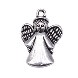 WYSIWYG 20pcs Charms 24x17mm Angel Charms For Jewelry Making DIY Jewelry Findings Antique Silver Color Alloy Charms Pendant