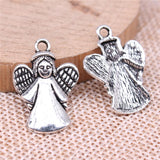 WYSIWYG 20pcs Charms 24x17mm Angel Charms For Jewelry Making DIY Jewelry Findings Antique Silver Color Alloy Charms Pendant