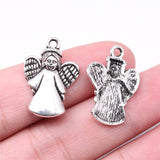 WYSIWYG 20pcs Charms 24x17mm Angel Charms For Jewelry Making DIY Jewelry Findings Antique Silver Color Alloy Charms Pendant