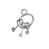 WYSIWYG 20pcs Charms 25x13mm Keys Charms For Jewelry Making DIY Jewelry Findings Antique Silver Color Alloy Charms Pendant