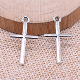 WYSIWYG 20pcs Charms 26x15mm Cross Charms Pendant Antique Silver Color For Jewelry Making DIY Jewelry Findings