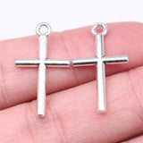WYSIWYG 20pcs Charms 26x15mm Cross Charms Pendant Antique Silver Color For Jewelry Making DIY Jewelry Findings