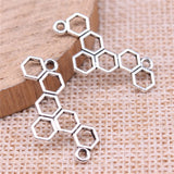 WYSIWYG 20pcs Charms 27x13mm Honeycomb Connector Charms For Jewelry Making DIY Jewelry Findings Antique Silver Color Charms