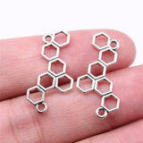 WYSIWYG 20pcs Charms 27x13mm Honeycomb Connector Charms For Jewelry Making DIY Jewelry Findings Antique Silver Color Charms