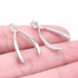 WYSIWYG 20pcs Charms 27x16mm Wish Bone Charms For Jewelry Making DIY Jewelry Findings Antique Silver Color Alloy Charms Pendant