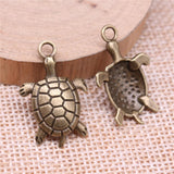 WYSIWYG 20pcs Charms 27x17mm Turtle Charms For Jewelry Making DIY Jewelry Findings Antique Bronze Color Alloy Charms Pendant