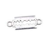 WYSIWYG 20pcs Charms 29x11mm Razor Blade Connector Charms For Jewelry Making DIY Jewelry Findings Antique Silver Color Charms