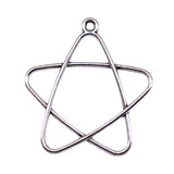 WYSIWYG 20pcs Charms 34x30mm Hollow Star Charms For Jewelry Making DIY Jewelry Findings Antique Silver Color Alloy Pendant