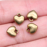WYSIWYG 20pcs Charms 9x8mm 3D Heart Charms For Jewelry Making DIY Jewelry Findings Antique Silver Color Alloy Charms Pendant