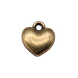 WYSIWYG 20pcs Charms 9x8mm 3D Heart Charms For Jewelry Making DIY Jewelry Findings Antique Silver Color Alloy Charms Pendant
