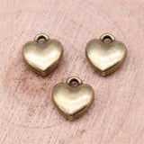 WYSIWYG 20pcs Charms 9x8mm 3D Heart Charms For Jewelry Making DIY Jewelry Findings Antique Silver Color Alloy Charms Pendant