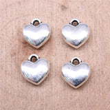WYSIWYG 20pcs Charms 9x8mm 3D Heart Charms For Jewelry Making DIY Jewelry Findings Antique Silver Color Alloy Charms Pendant