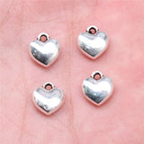 WYSIWYG 20pcs Charms 9x8mm 3D Heart Charms For Jewelry Making DIY Jewelry Findings Antique Silver Color Alloy Charms Pendant