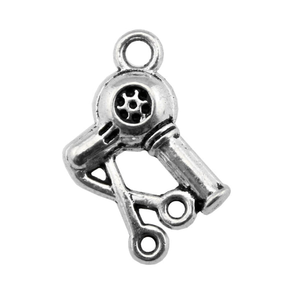 WYSIWYG 20pcs Charms Barbershop Hair Dryer Scissors 15x12mm Antique Making Pendant Fit Vintage Tibetan Silver Color DIY Jewelry