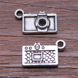 WYSIWYG 20pcs Charms Camera Antique Silver Color 10x15mm Metal Alloy Charms Jewelry Diy Accessories