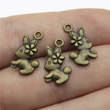 WYSIWYG 20pcs Charms Double Sided Rabbit 18x20mm Tibetan Bronze Silver Color Pendants Antique Jewelry Making DIY Handmade Craft