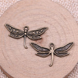 WYSIWYG 20pcs Charms Dragonfly 31x18mm Antique Silver Color Plated Pendants Making DIY Handmade Tibetan Silver Color Jewelry