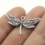 WYSIWYG 20pcs Charms Dragonfly 31x18mm Antique Silver Color Plated Pendants Making DIY Handmade Tibetan Silver Color Jewelry