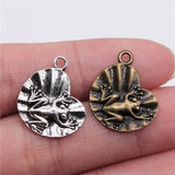 WYSIWYG 20pcs Charms Frog On Lily Pad 18x17mm Antique Bronze Silver Color Pendants Making DIY Handmade Jewelry EF0040