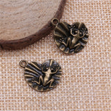 WYSIWYG 20pcs Charms Frog On Lily Pad 18x17mm Antique Bronze Silver Color Pendants Making DIY Handmade Jewelry EF0040