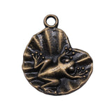 WYSIWYG 20pcs Charms Frog On Lily Pad 18x17mm Antique Bronze Silver Color Pendants Making DIY Handmade Jewelry EF0040