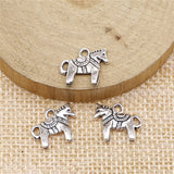 WYSIWYG 20pcs Charms Horse Antique Silver Color Alloy DIY Jewelry Making Accessories 12x14mm