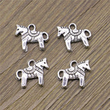 WYSIWYG 20pcs Charms Horse Antique Silver Color Alloy DIY Jewelry Making Accessories 12x14mm