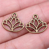 WYSIWYG 20pcs Charms Lotus 16x14mm Metal Alloy Jewelry DIY Accessories 3 Colors For Jewelry Making EF3817