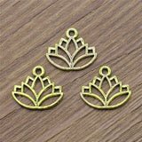 WYSIWYG 20pcs Charms Lotus 16x14mm Metal Alloy Jewelry DIY Accessories 3 Colors For Jewelry Making EF3817