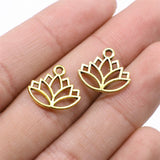 WYSIWYG 20pcs Charms Lotus 16x14mm Metal Alloy Jewelry DIY Accessories 3 Colors For Jewelry Making EF3817