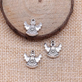 WYSIWYG 20pcs Charms Lovely Pray Angel 14x13mm Antique Silver Color Pendants DIYCrafts Making Findings Handmade Tibetan Jewelry