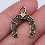 WYSIWYG 20pcs Charms Lucky Horseshoe Good Luck Talisman 24x18mm Tibetan Silver Color Pendant Antique Jewelry Making DIY Craft