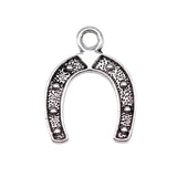 WYSIWYG 20pcs Charms Lucky Horseshoe Good Luck Talisman 24x18mm Tibetan Silver Color Pendant Antique Jewelry Making DIY Craft