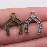 WYSIWYG 20pcs Charms Lucky Horseshoe Good Luck Talisman 24x18mm Tibetan Silver Color Pendant Antique Jewelry Making DIY Craft