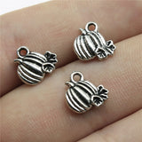 20pcs Charms Pumpkin Fall Thanksgiving Halloween 10x10mm Tibetan Pendants Crafts Making Findings Antique DIY Jewelry h0222