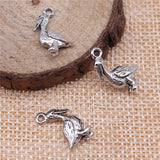 WYSIWYG 20pcs Charms Seagull Pelican Stock Bird 18x9mm Tibetan Silver Color Antique Jewelry Making DIY Handmade Craft Pendant