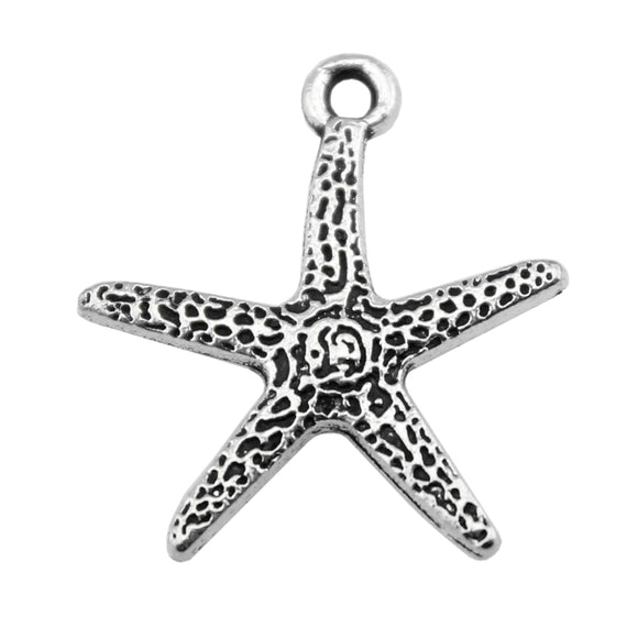 WYSIWYG 20pcs Charms Starfish 20x18mm Antique Making Pendant Fit Vintage Tibetan Bronze Silver Color DIY Handmade Jewelry