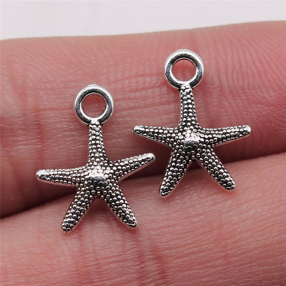 WYSIWYG 20pcs Charms Starfish Diy Jewelry Findings Antique Silver Color 13x16mm Starfish Charms