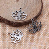 20pcs Charms Yoga Om Lotus Padmasana 16x18mm Antique Silver Color Pendants Making DIY Handmade Tibetan Finding Jewelry h1135