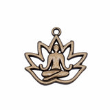 20pcs Charms Yoga Om Lotus Padmasana 16x18mm Antique Silver Color Pendants Making DIY Handmade Tibetan Finding Jewelry h1135