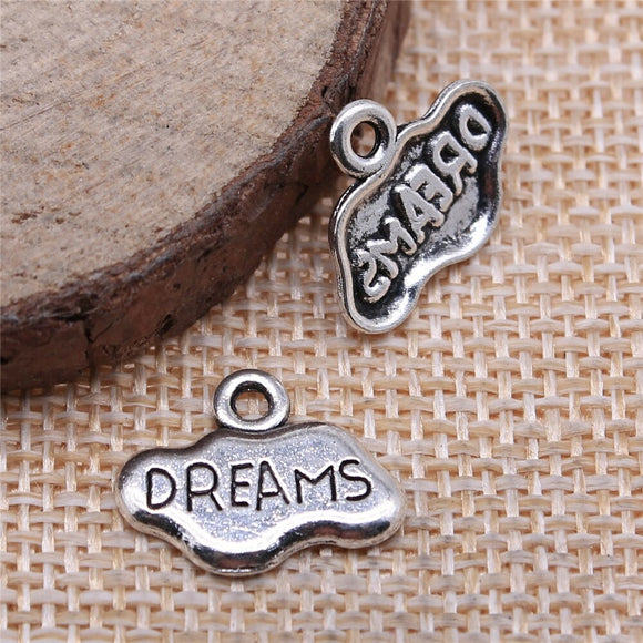 WYSIWYG 20pcs Dreams Pendant Charms DIY Jewelry Making Jewelry Finding Antique Silver Color 17x13mm