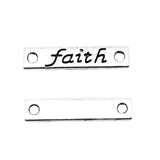 WYSIWYG 20pcs Faith Connector Charms DIY Jewelry Making Jewelry Finding Antique Silver Color 25x5mm