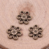 WYSIWYG 20pcs Jewelry Accessories Handmade Craft Small Flower Connector Connector Charms Antique Silver Color 10mm