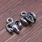 WYSIWYG 20pcs Jewelry Making Diy Handmade Craft Charms Antique Silver Color 11x14mm Goat Head Pendant