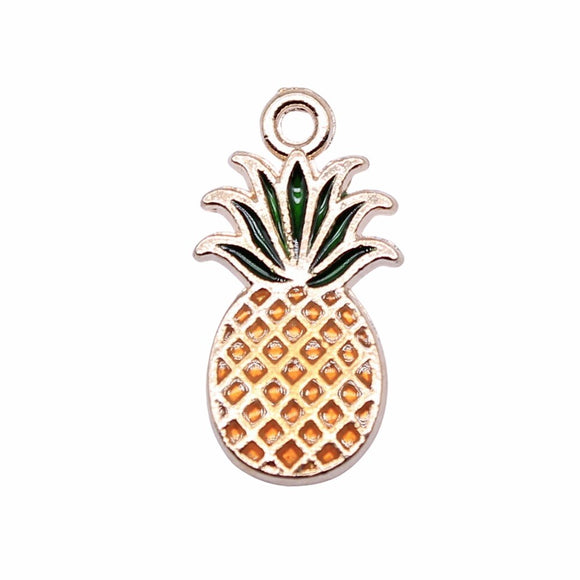 WYSIWYG 20pcs KC Gold Color Banana Pineapple Strawberry Charms For Jewelry Making DIY Jewelry Findings