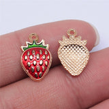 WYSIWYG 20pcs KC Gold Color Banana Pineapple Strawberry Charms For Jewelry Making DIY Jewelry Findings