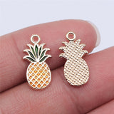 WYSIWYG 20pcs KC Gold Color Banana Pineapple Strawberry Charms For Jewelry Making DIY Jewelry Findings