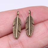 WYSIWYG 20pcs KC Gold Color Tone 20x6mm Feather Charms Pendant For Jewelry Making DIY Jewelry Findings